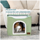 thumbnail image 4 of Casa Y Cama Plegable  Bloosom Para Gato Con Cojín Suave, Verde Claro, 4 of 4