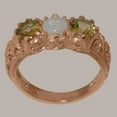thumbnail image 2 of LBG British Made 10k Rose Gold Natural Opal & Peridot Womens Anniversary Ring - 33 size options - Size 10, 2 of 7