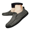 thumbnail image 3 of Men's Casual On Loafers Comfortable Leather Flat Shoes For Daily Wear With Jeans All Season Non Sole Lightweight Breathable, 3 of 8