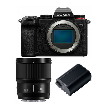 Panasonic LUMIX S5 4K Mirrorless Full-Frame L-Mount Camera Body with 85mm Lens