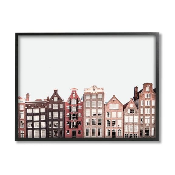 Stupell Industries Cityscape Houses Architecture Travel & Places Photography Black Framed Art Print Wall Art, 14 x 11