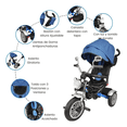 thumbnail image 3 of Triciclo para Niños The Baby Shop  para bebés, evolutivo Luz y Sonido Azul - 8 en 1, 3 of 7