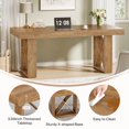 thumbnail image 5 of Demi Bonn 62" Large Wooden Computer Desk, Office Writing Table, Spacious Workstation for Home Office, Brown, 5 of 6
