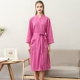 thumbnail image 2 of Lightweight Waffle Knit Bathrobe for Men & Women - Solid Color Lounge Robe - Home Spa & Hotel Style Wear | | 1PC Women's Robe, 2 of 6
