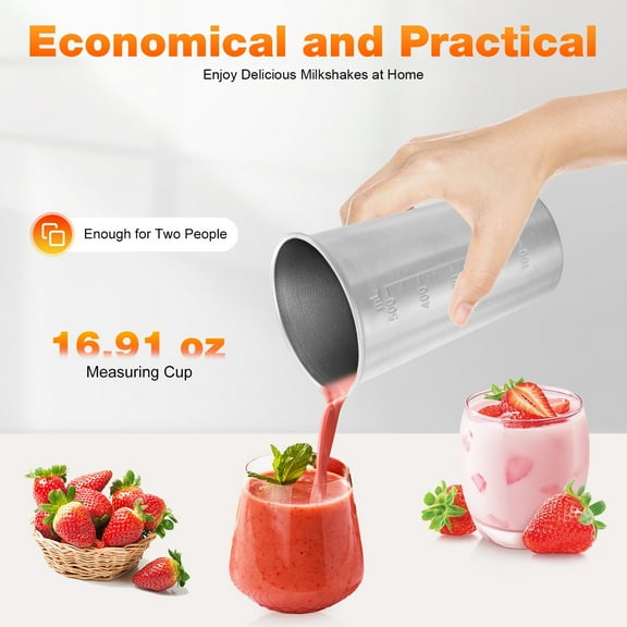 17.8*12.4*38.5cm 100W Milkshake Maker ABS Stainless Steel Silver Electric Milk Shake Blender Maker