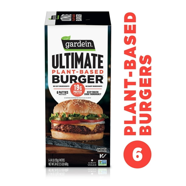 Gardein Ultimate PlantBased, Vegan Burger Patties, 24 Oz, 6 Ct