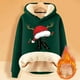 thumbnail image 2 of WILLBEST Sudadera Larga para Mujer, Sudadera con Capucha Estampada con Letras Navideñas, Espalda de Lana, Cálida, de Invierno, Estilo Pullover, Tops, Sudadera de Moda 1056 Grande, 2 of 4