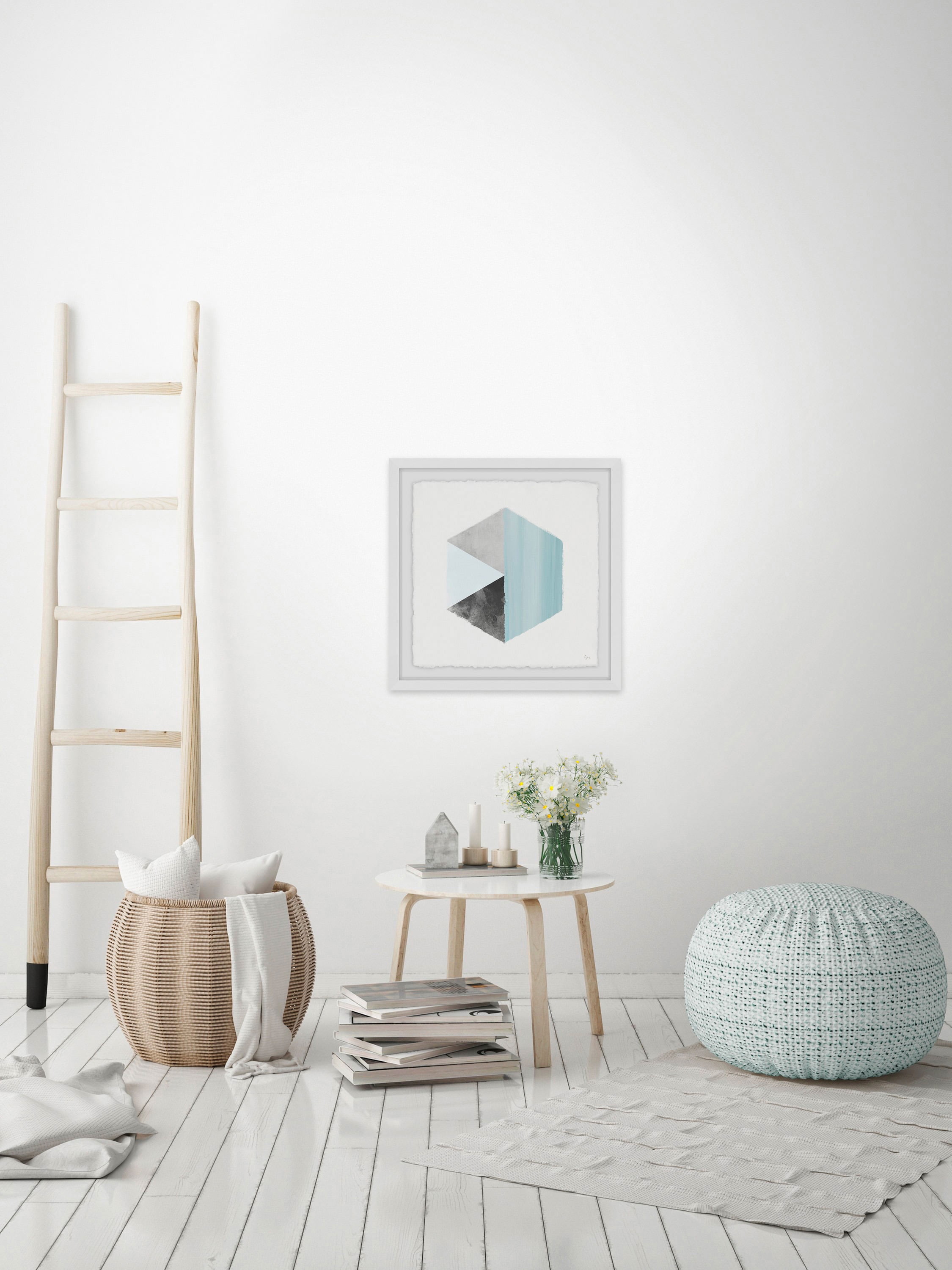 Geometric Edges Framed Painting Print