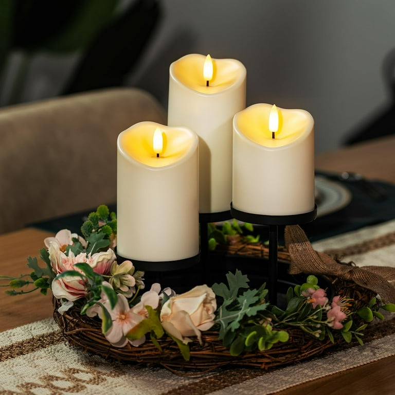Homemory Flameless Candles Waterproof Outdoor LED Set of 3 photo 3