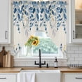 thumbnail image 6 of Blue Eucalyptus Swag Valances for Windows, Kitchen Window Curtains Over Sink, Farmhouse Weeping Leaves Linen Window Treatment Curtains for Living Room/Bedroom Curtains 2 Panel Sets 36"x45", 6 of 8