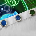 thumbnail image 4 of Homewish Blue Green Gamepad Blackout Curtains Set of 2 (52x84 Each) for Kids, Modern Gaming Gamer Window Curtains, Neon Abstract Stripes Curtains and Drapes, Black Out Curtains Decor, 4 of 6