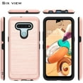 thumbnail image 7 of Xpression Case for Apple iPhone 13 (6.1") Armor Brushed Texture Rugged Carbon Fiber Design Shockproof Dual Layers PC + TPU Protective Phone Cover [Rose Gold], 7 of 7