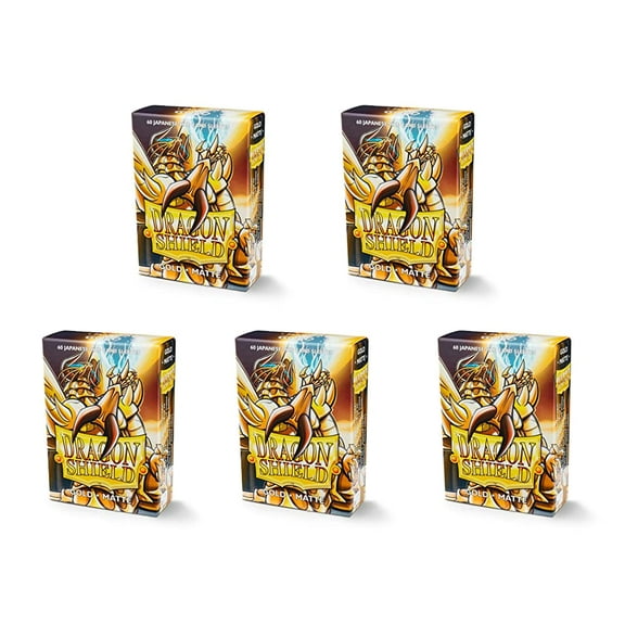 5 Packs Dragon Shield Matte Mini Japanese Gold 60 ct Card Sleeves Value Bundle!