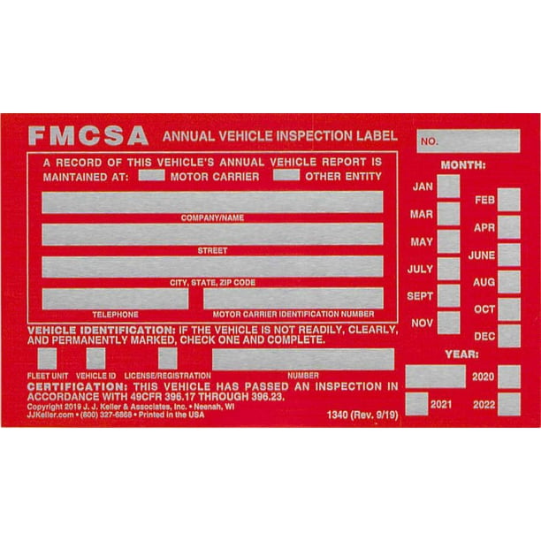 J J Keller 1340 054sn Annual Vehicle Inspection Label 5 Pack Walmart Com Walmart Com