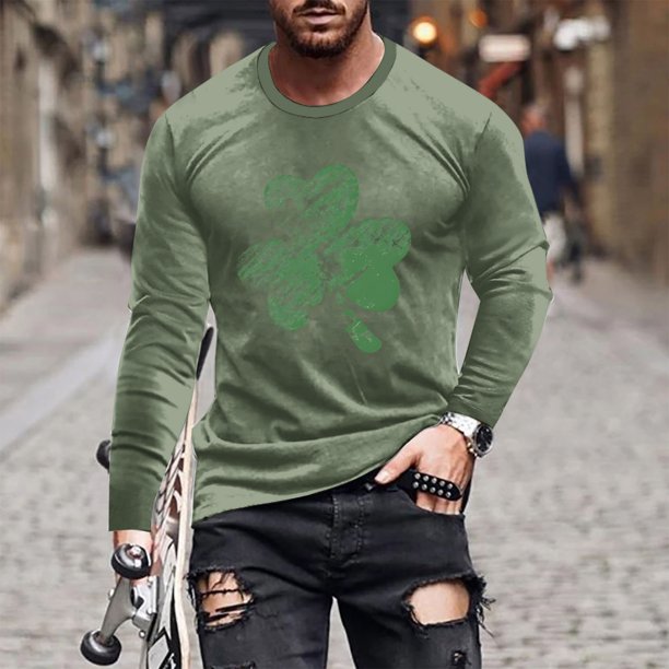 Blusas y camisas de manga larga y cuello redondo para hombre, camisetas casuales con estampado de moda y cuello redondo, blusas de licra de manga corta para hombre.