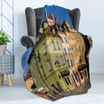 thumbnail image 4 of Europe Soft Flannel Fleece Throw Blanket, Poland Historical Colorful Apartments Exterior Photo, Cozy Plush for Indoor and Outdoor Use, 50" x 60", Multicolor, by Ambesonne, 4 of 5