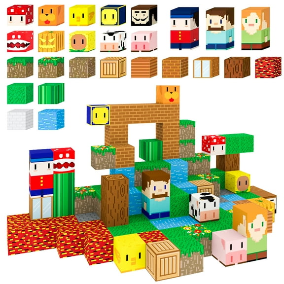 120 PCS Magnetic Blocks Building Toys, Build 3D Magnetic Building Blocks Set for Kids Ages 3 , Magnetic Blocks STEM Sensory Educational Christmas Birthday Gifts Construction Toys