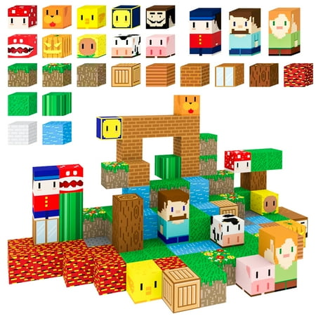 120 PCS Magnetic Blocks Building Toys Build 3D Magnetic Building Blocks Set for Kids Ages 3+ Magnetic Blocks STEM Sensory Educational Christmas Birthday Gifts Construction Toys