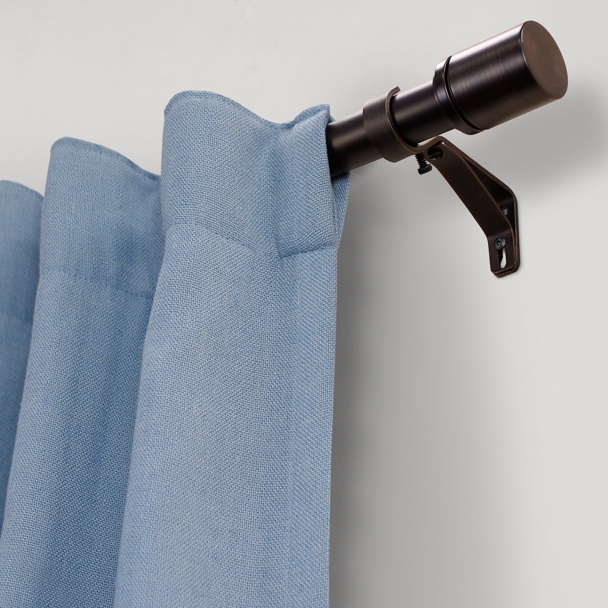 Better Homes & Gardens 1" Oil Rubbed Bronze Cylinder Adjustable Single Curtain Rod Set, 120"-180"