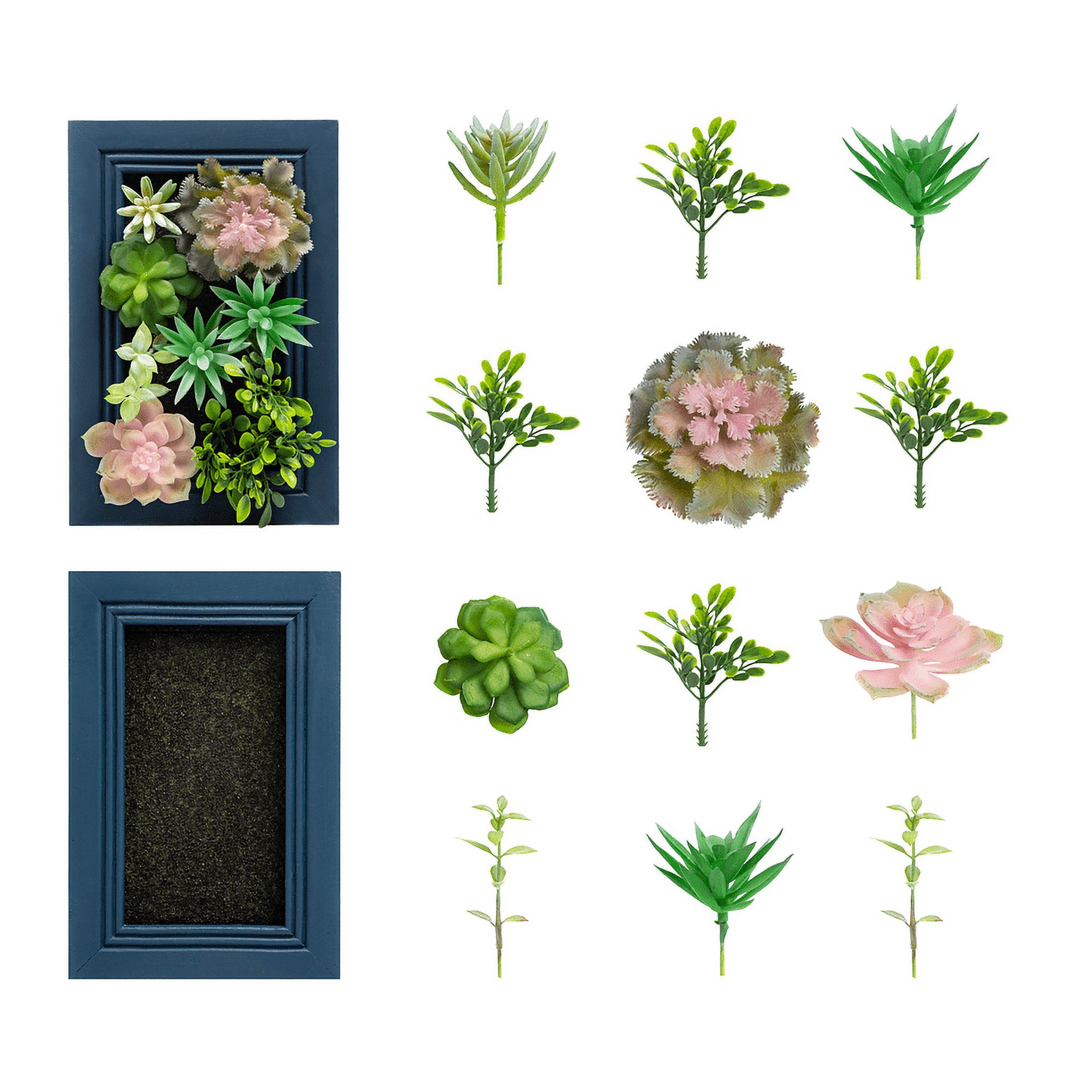 K-Cliffs DIY Kit 3D Wall Art Faux Succulent Planter , Wood Frame  Plants you can arrange yourself anyway you like. Adults
