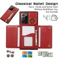thumbnail image 6 of Crossbody Wallet Case for Samsung Galaxy Note 20 with Lanyard Strap Card Slot Holder RFID Blocking 360° Ring Kickstand,Magnetic Flip Folio Zipper Purse Case, PU Leather Cover Handbag,Red, 6 of 10