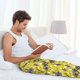 thumbnail image 5 of Fotbe Honeybee Pantalones de Pijama para Hombre, Pantalones de Dormir, Pantalones de Casa con Cintura Ajustable y Bolsillos-Large, 5 of 6