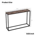 thumbnail image 4 of Hassch 41.7" Narrow Entryway Console Table, Modern Industrial Sofa Table with Faux Marble Wood Top & Metal Frame, Space-Saving Accent Table for Living Room, Brown + Black, 4 of 6