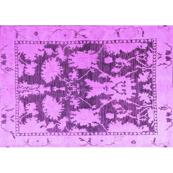Ahgly Company Indoor Rectangle Abstract Purple Modern Area Rugs, 2' x 3'