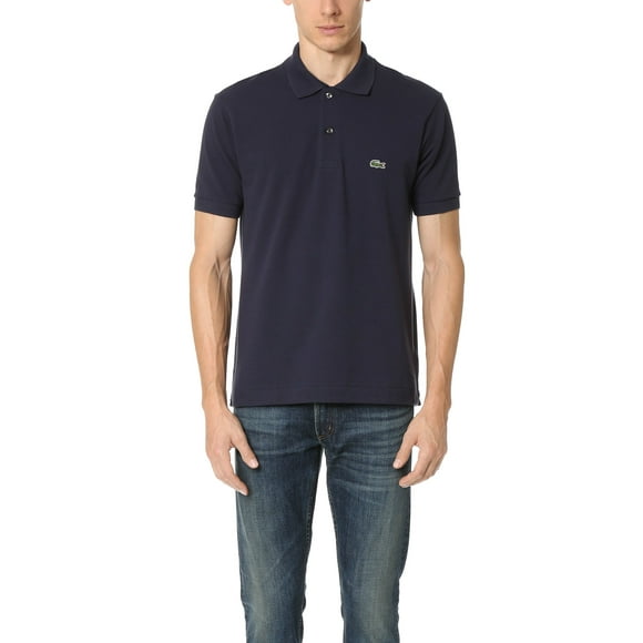 Lacoste Men's Short Sleeve L.12.12 Pique Polo Shirt, Navy Blue, M