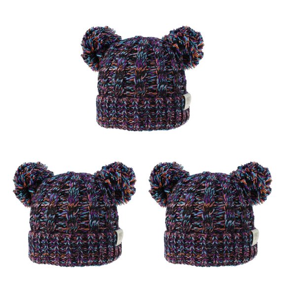Minnieouse Gorro y esponjoso con bolas de pompones, tocado a la moda, gorros de buena retención de calor, hermoso regalo para niños, naranja, Type1 NO1 Minnieouse  CBP255440