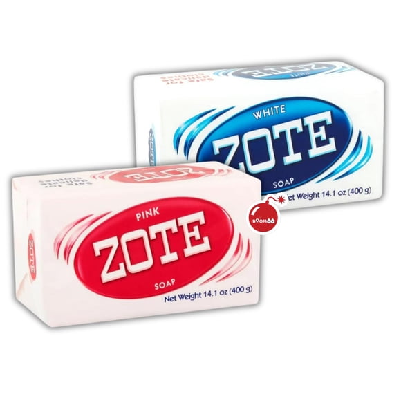 Laundry Soap Bar By Zote Soap - Stain Remover - Catfish Bait - 2 Pack of Zote Soap Pink And White (2 x 14.1 oz, 400g each) - In Special BoomQQ Packagingâ?¦