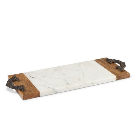 Gerson Antiquity Collection Marble  Wood and Metal Small Cutting/Serving Board