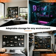 Pegboard,ENJOYWOOD 48x24 inch Metal Pegboard Panels White 30 Pcs Hook,Tool Board for Wall Organizer, Garage Tool Storage,Office Organization,Kitchen