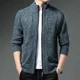 thumbnail image 3 of Cárdigan de punto con bolsillos para hombre, abrigos de manga larga, ropa popular coreana, suéter para hombre, corte holgado, ropa de calle original informal, 3 of 5