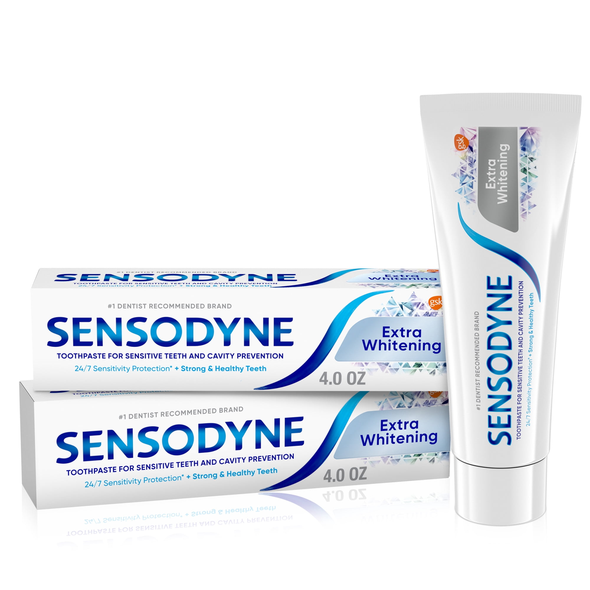 Sensodyne Extra Whitening Sensitive Toothpaste, Mint, 4 Oz, 2 Pack, for Adults