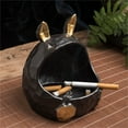 thumbnail image 4 of Cigar Ashtrays For Men Luxury, Outside Ashtrays For Cigarettes For Patio, Ceramic Cigar Tray Cool Ashtrays-black-12x12x13cm, 4 of 7