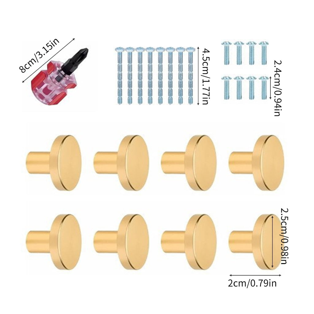 lanema 8Pcs Gold Brass Knobs Elegant Cabinet Pull Decorative for Dressers & Cupboards