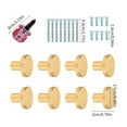 thumbnail image 5 of TIERPOP Set of 8 Gold Cabinet Knob Brushed Brass Round Handles Round for Cupboard Wardrobe Dresser & Kitchen, 5 of 9