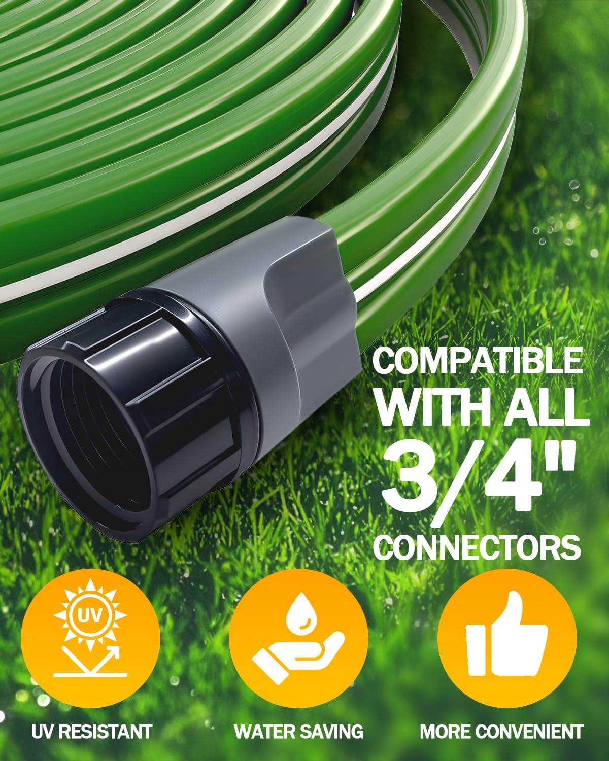 75ft Sprinkler Hoses For Lawn  Three-tube Flat Hose With Holes Heavy Duty Soaker Garden U-shaped Stakes Flexible Irrigation Yard