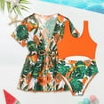thumbnail image 2 of RUTAYY Baby Girls 3PCS Floral Swimsuit Set With Cover Up & Separable Swimwear Cartoon Toddler Swim Outfit For Beach & Pool Summer Hawaii Beachwear, 5-7 Years, 2 of 6