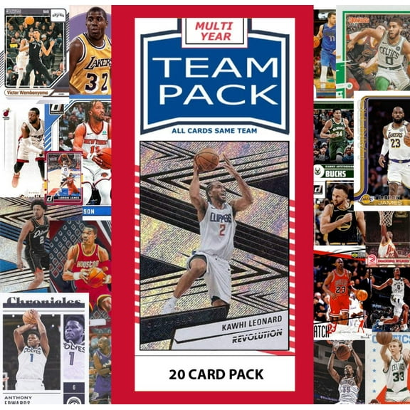20 Card Multiyear Team Pack Los Angeles Clippers 2025 2026 2024 Topps Panini Kawhi Leonard