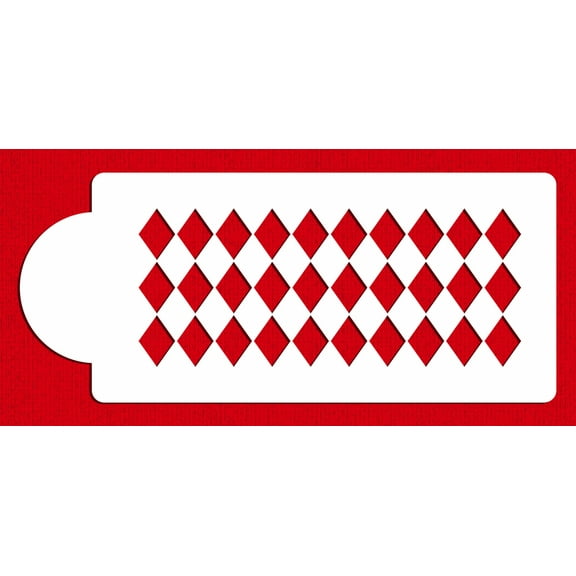 Designer Stencils C557 Small Harlequin Cake Stencil Side, Beige/semi-transparent