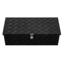KFFKFF Durable Aluminum Truck Bed Tool Box, Textured Storage Box with Side Handle and Lockable Design, Organizer Chest for Trailers, Pickups, Truck Beds, RVs, 30"x13"x9.6", Black