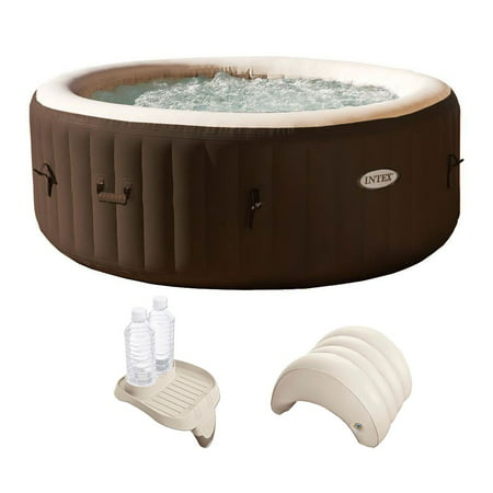 Intex PureSpa 4 Person Inflatable Spa Portable Hot Tub with Cupholder & (Best 3 Person Hot Tub)