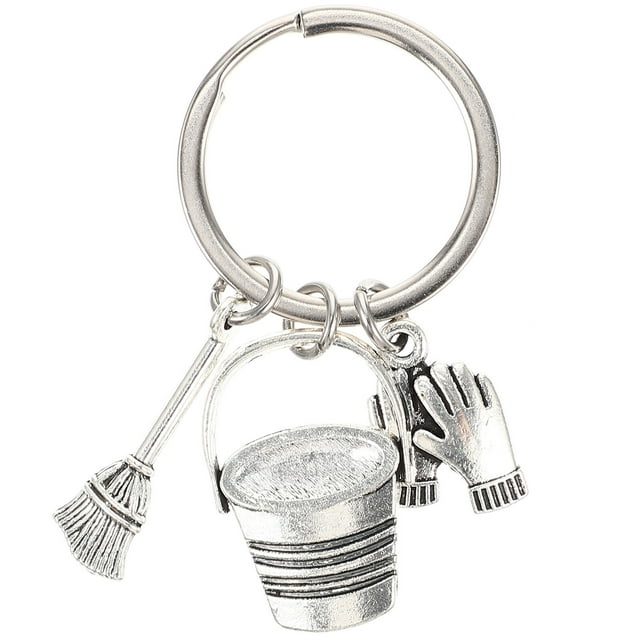 Llavero de personal de limpieza de aleación de zinc, colgante para bolso, llavero decorativo