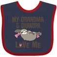 thumbnail image 3 of Inktastic Grandma and Grandpa Love Me Sloth Girls Baby Bib, 3 of 4