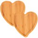 thumbnail image 3 of GOOHOCHY Bandeja de madera de bambú con forma de corazón, 2 unidades, para servir comida, té, café, pan, fruta, aperitivos, para hotel, restaurante y hogar., 3 of 8