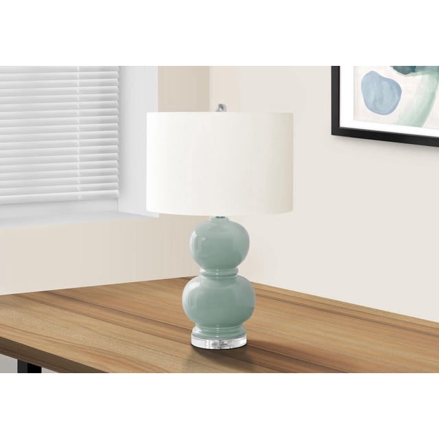 Monarch Specialties Lighting, 25"h, Table Lamp, Blue Ceramic, Ivory / Cream Shade, Contemporary, Modern