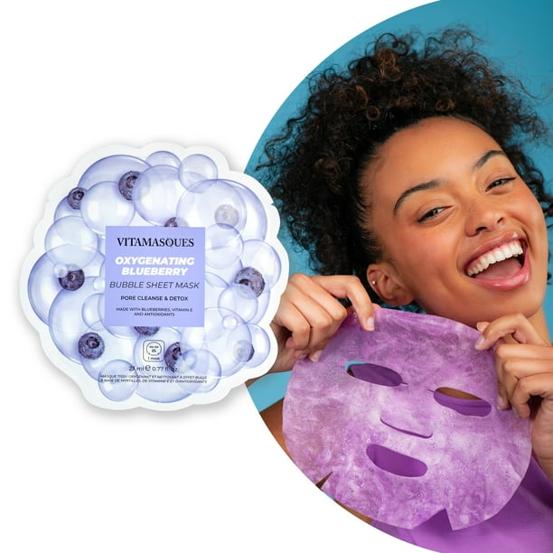 Vitamasques Blueberry Oxygenating Bubble Face Mask, Pore Cleanse and
