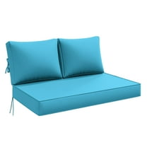 Snubbull Outdoor 46" x 26" x 5" Loveseat Cushion Set, Water repellent, Fade Resistant, Cushion Set for Couch, Bench, and Swing, Lake Blue